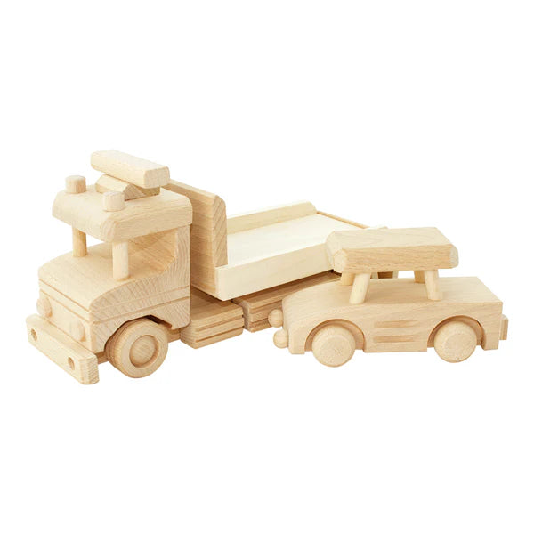 Bartu Wooden Tow Truck With Car - Jackson ✨ Available for Engraving!