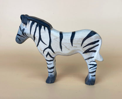 Green Taiga Toys Handmade Wooden Zebra