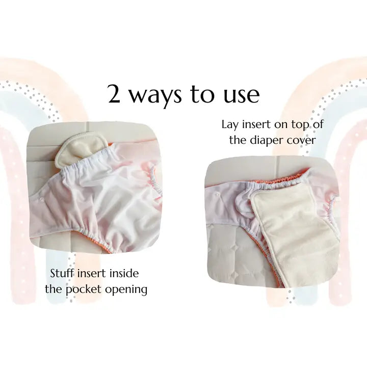 Seedling Family Cloth Diaper Insert – Set of 5 – Natural Bamboo – Absorbent