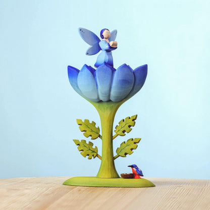 Bumbu Toys Large  Handcrafted Wooden Blue Flower