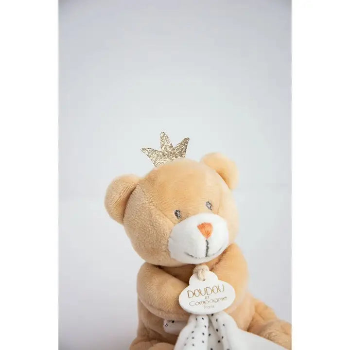 Doudou et Compagnie Little King Bear Plush with Doudou Baby Blanket