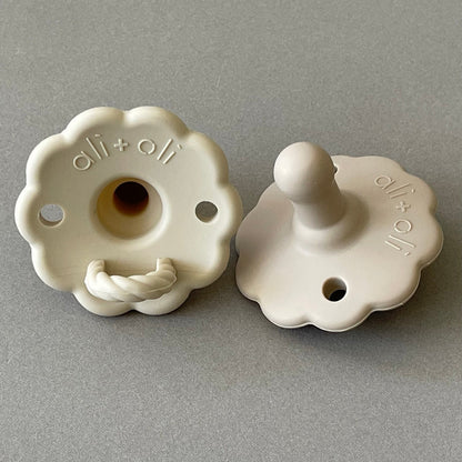 Ali+Oli Pacifier Set Flower (Oat & Coco)