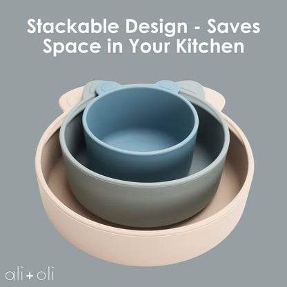 Ali+Oli (3pc) Stackable Snack Bowl Set (Blue Horizon)