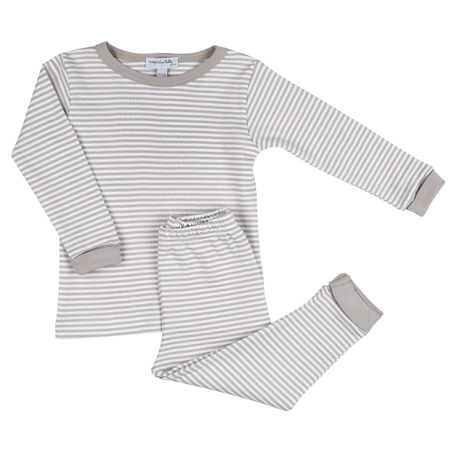 Magnolia Baby Striped Essentials Long Pajamas - Grey