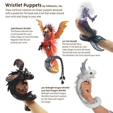 Folkmanis Puppets Whimsical Plush Animal Finger Puppet Phoenix Wristlet