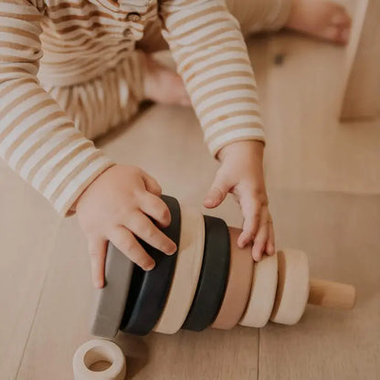 SABO Concept Wooden Ring Stacker Toy Stacking Baby Gift Stacking Ring Toy