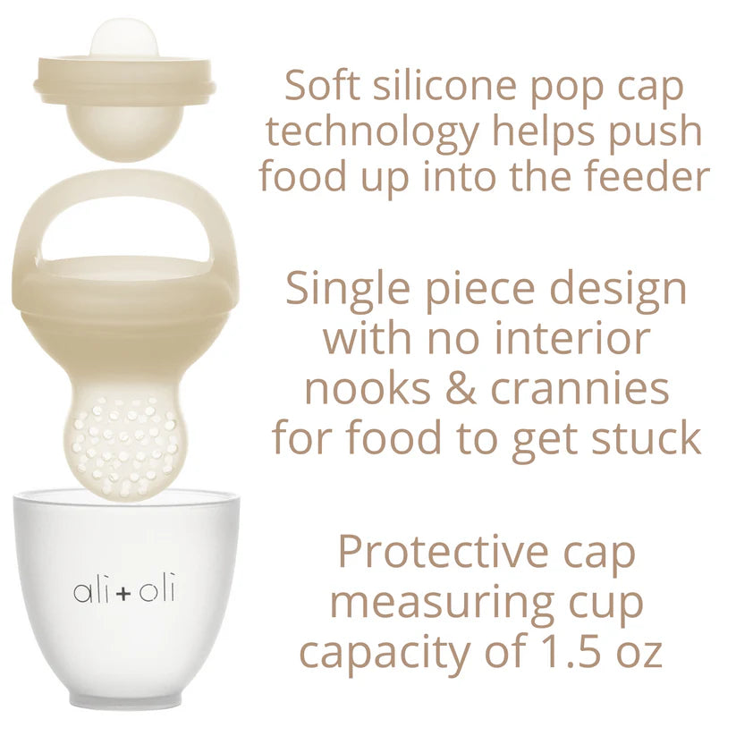 Ali+Oli Food & Fruit Feeder Pacifier Set for Baby (Oat & Coco)