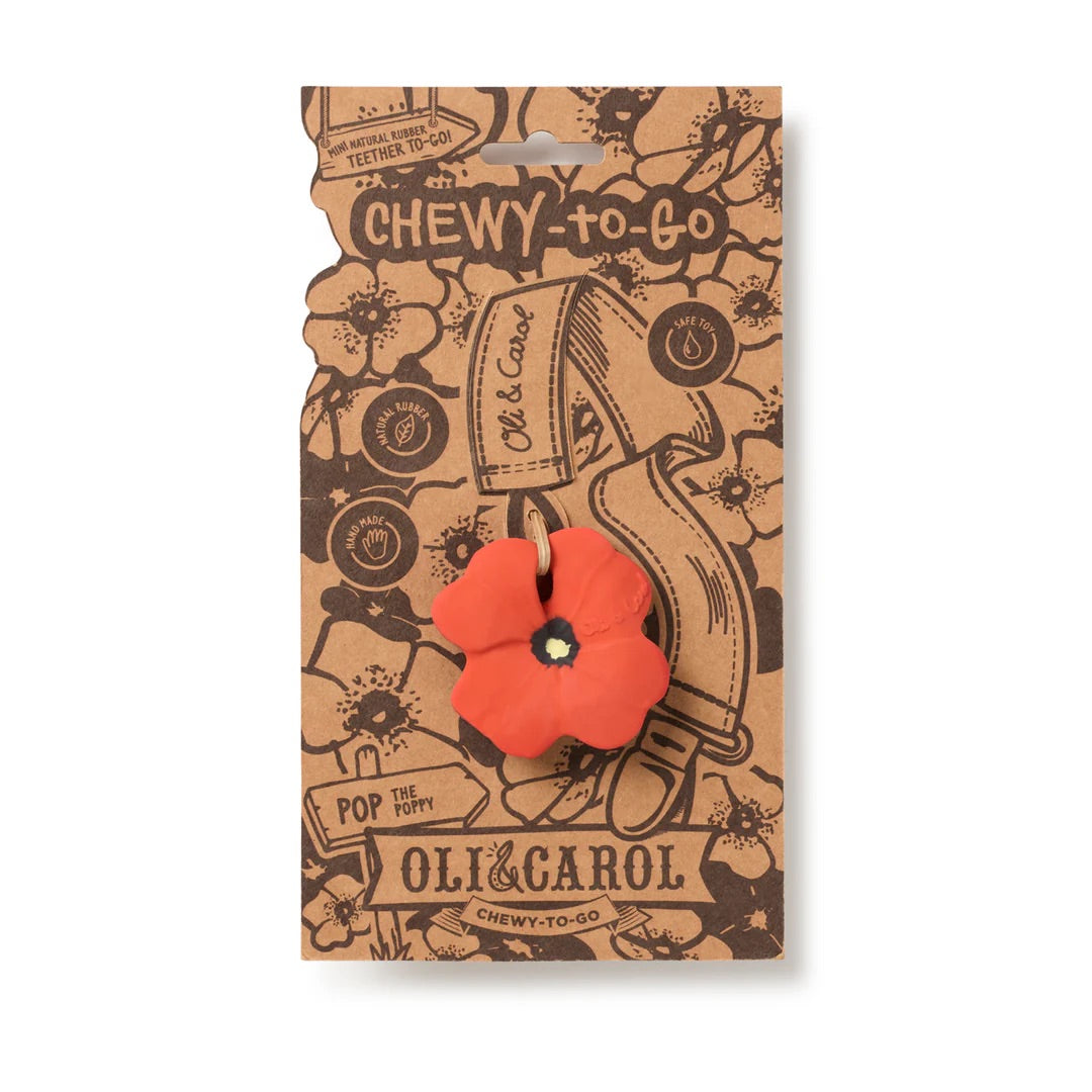 OLI&CAROL Pop the Poppy Mini Baby Teether