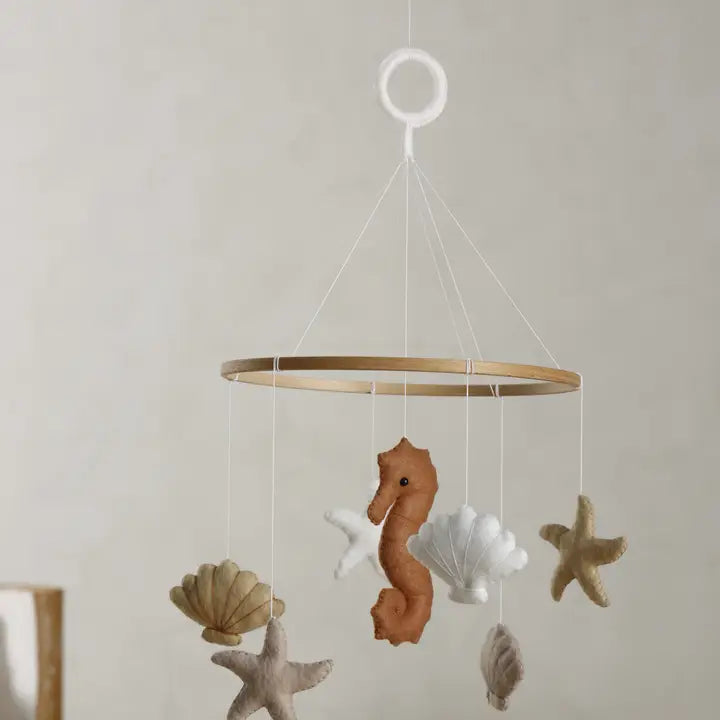 2 Stories Sea Baby Mobile, Starfish, Mussels, Seahorses, Neutral