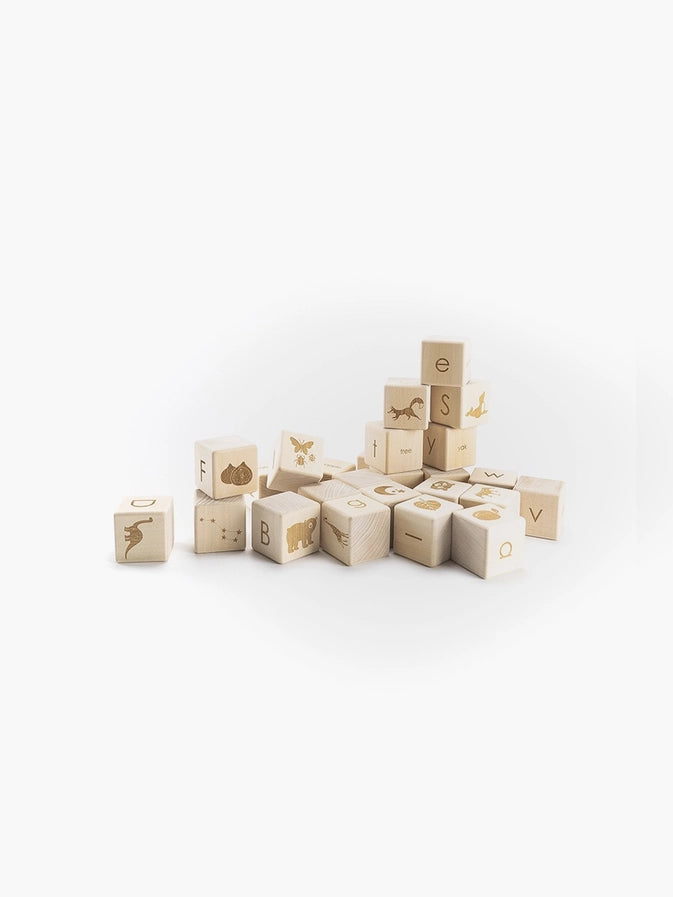 SABO Concept English Alphabet Block Set of Cubes For Children Wooden Toys