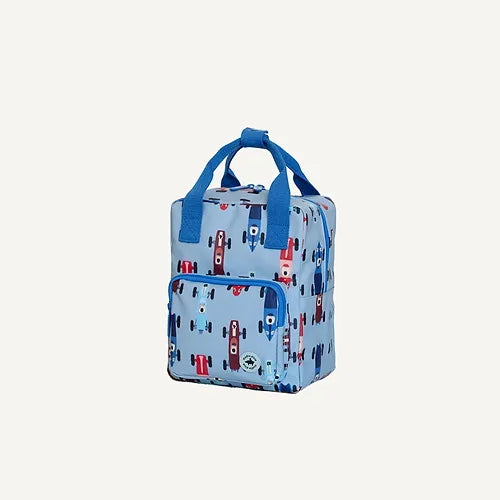 Studio Ditte Small Backpack • Race Cars Blue