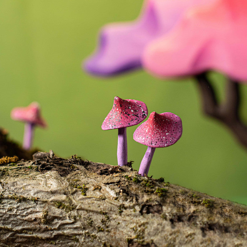 Bumbu Toys Handcrafted Wooden Magic Mushrooms Figurine SET