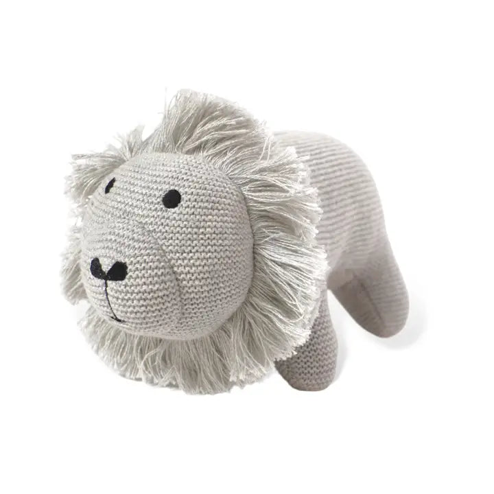 Viverano Organics Lion Knit Stuffed Animal Soft Baby Toy (Organic Cotton)