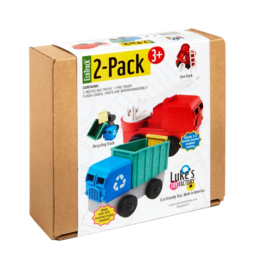 Luke's Toy Factory Fire and Recycling Truck 2 Pack