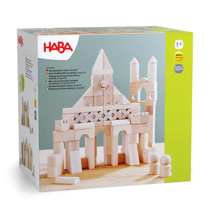 HABA Basic Building Blocks 102 Piece Extra Large Wooden Starter Set