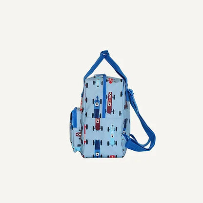 Studio Ditte Small Backpack • Race Cars Blue