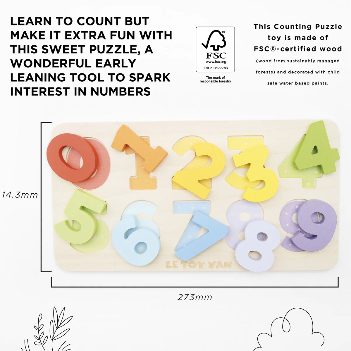 Le Toy Van Counting Wooden Numbers Shape Sorter