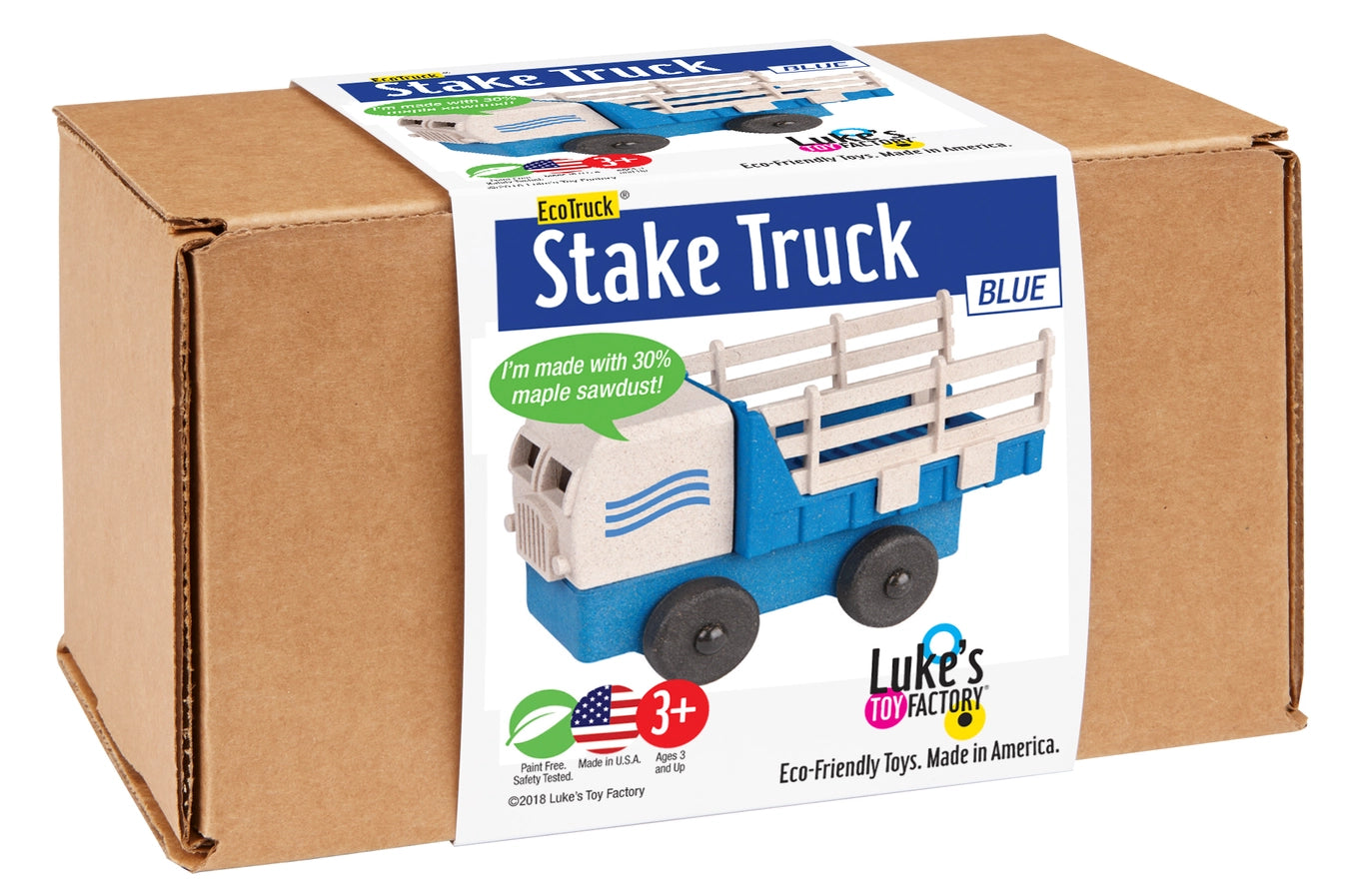 Luke's Toy Factory Stake Truck Toy Blue