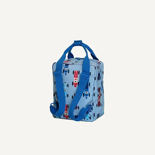 Studio Ditte Small Backpack • Race Cars Blue