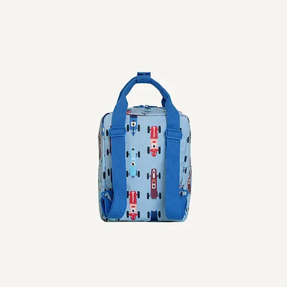 Studio Ditte Small Backpack • Race Cars Blue