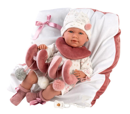 Llorens 16.5" Articulated Newborn Alondra with Activity Cushion