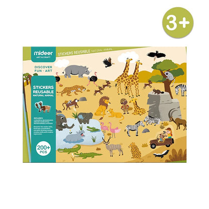 Mideer Reusable Sticker Activity Pads: 200-piece Animals