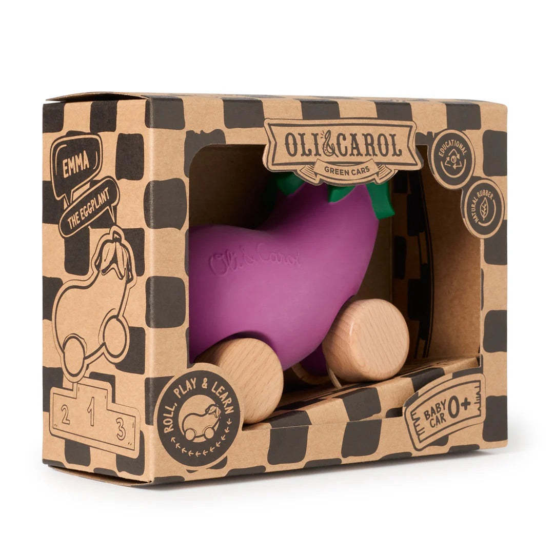 OLI&CAROL Emma The Eggplant Baby Car Toy