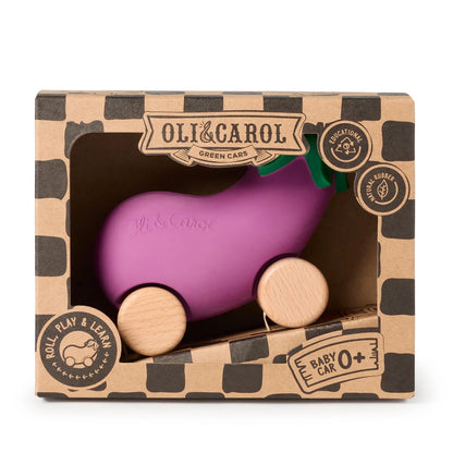 OLI&CAROL Emma The Eggplant Baby Car Toy